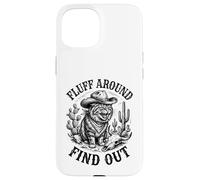 Carcasa para iPhone 15 Pelusa Alrededor Descubra Gato Enojado Cowboy Critter Western