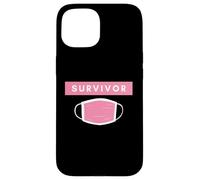 Carcasa para iPhone 15 Pink Face Mask Survivor Cure Cancer Patients