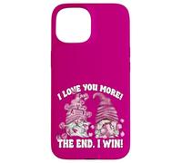 Carcasa para iPhone 15 Pink Valentines GNOME Couple I Love You More The End I Win