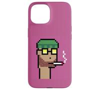 Carcasa para iPhone 15 Pixel Art generativo de Degen Smokers Club #53 de NFT Ravencoin