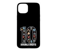 Carcasa para iPhone 15 Plus 10 Caballeros y Castillo Cumpleaños Doble Dígitos