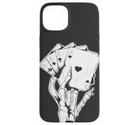 Carcasa para iPhone 15 Plus 4 Ases Poker Mano Esqueleto Dedos