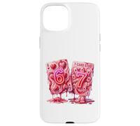 Carcasa para iPhone 15 Plus 67 Six Seven Valentine Hearts Poker Card Meme Couple Girls