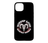 Carcasa para iPhone 15 Plus Adoración Satanás Respeto Mujeres Feminista Satanista Satánico