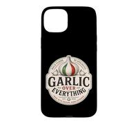 Carcasa para iPhone 15 Plus Ajo sobre Todo Divertido Amante De La Comida Italiana Humor
