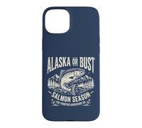 Carcasa para iPhone 15 Plus Alaska or Bust Salmon Season Fishing Angler Cool Adventure