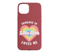 Carcasa para iPhone 15 Plus Alguien en Little Rock Me ama City Heart
