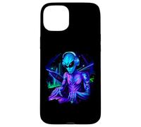 Carcasa para iPhone 15 Plus Alien Cyborg DJ Robot Grabar Techno Música Cool Aliens