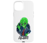 Carcasa para iPhone 15 Plus Alien Rockstar Funny Martian Outer Space Sci Fi Invasión