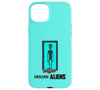 Carcasa para iPhone 15 Plus Alien Standing In Doorway Surrealista Sci Fi Design