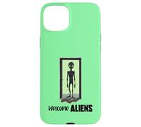 Carcasa para iPhone 15 Plus Alien Standing In Doorway Surrealista Sci Fi Design