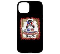 Carcasa para iPhone 15 Plus All American Auntie Patriotic Matching Family 4th of July