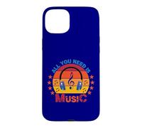 Carcasa para iPhone 15 Plus All You Need Is Music Retro Auriculares Clave de Sol