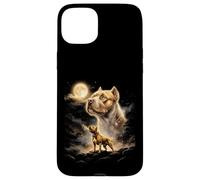 Carcasa para iPhone 15 Plus American Bully Howling to The Moon Meme 90s Gráfico Animal