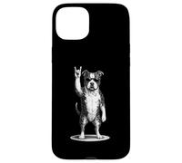 Carcasa para iPhone 15 Plus American Staffordshire Terrier Rock Music Retro Vintage Dog