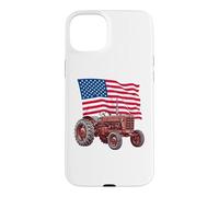 Carcasa para iPhone 15 Plus American USA Flag Tractor Farmer