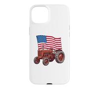 Carcasa para iPhone 15 Plus American USA Flag Tractor Farmer