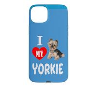 Carcasa para iPhone 15 Plus Amo a mi Perro pequeño Yorkie Yorkshire Terrier Amante de los Animales