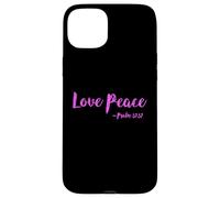 Carcasa para iPhone 15 Plus Amor Paz Salmo Salvación Escritura Versículo bíblico Pacífico