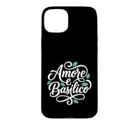 Carcasa para iPhone 15 Plus Amor y albahaca Amore e Basilico Comida Italiana Dicho