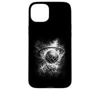 Carcasa para iPhone 15 Plus Aro de Baloncesto flameante Fiery and Slam Dunk