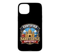Carcasa para iPhone 15 Plus Arquitecto Certificado Sandcastle Funny Beach Vacation Builder