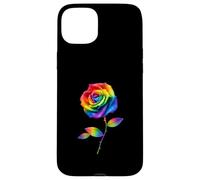Carcasa para iPhone 15 Plus Arte Floral botánico Pride Rose Rainbow
