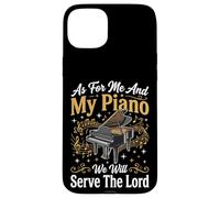 Carcasa para iPhone 15 Plus As For Me and My Piano We Will Serve The Lord