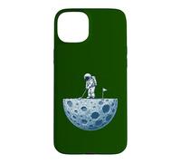 Carcasa para iPhone 15 Plus Astronauta Divertido Golfing On Moon Golf Lover Space Golfer