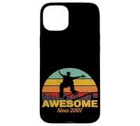 Carcasa para iPhone 15 Plus Awesome Since 2007 Retro Skateboarder Birthday