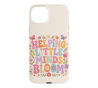 Carcasa para iPhone 15 Plus Ayudando a Little Minds Bloom Teacher Floral Mariposa Manzana
