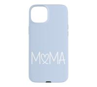 Carcasa para iPhone 15 Plus Azul - Mama Heart Lettering Minimalista Motherhood Love