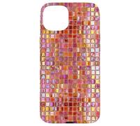 Carcasa para iPhone 15 Plus Azulejos de Mosaico de Vidrio Italiano Sicilia Rosa Naranja Preppy