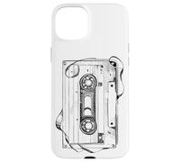 Carcasa para iPhone 15 Plus Back To 80's 90's Mix Tape Music, Sketch Drawing Music Tape