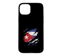 Carcasa para iPhone 15 Plus Bandera Cubana Diseño Rasgado Patriotismo