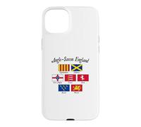 Carcasa para iPhone 15 Plus Bandera de los reinos anglosajones de Inglaterra con Letras Negras