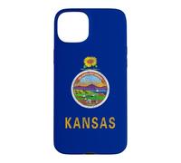 Carcasa para iPhone 15 Plus Bandera del Estado de Kansas The Sunflower State City Topeka Pride