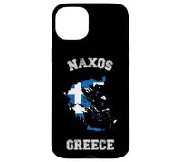 Carcasa para iPhone 15 Plus Bandera Envejecida de Grecia Orgullo de Naxos