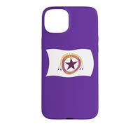 Carcasa para iPhone 15 Plus Bandera Ondulada de la Tribu Wampanoag Squanto India nativa Americana