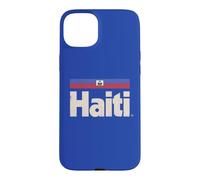 Carcasa para iPhone 15 Plus Bandera Retro de Haití Azul del Caribe Haitiano Ayiti