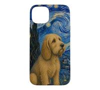 Carcasa para iPhone 15 Plus Basset Fauve de Bretagne Perro Van Gogh Noche Estrellada