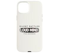 Carcasa para iPhone 15 Plus Batallas silenciosas Mente ruidosa TEPT Glitch Diseño Salud Mental