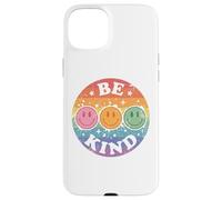 Carcasa para iPhone 15 Plus Be Kind Retro Happy Face, arcoíris Vintage Desgastado y Colorido