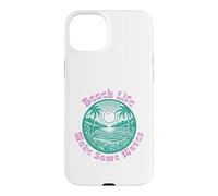 Carcasa para iPhone 15 Plus Beach Life Make Some Waves Tropical Hawaiian Palmera Sol