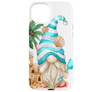 Carcasa para iPhone 15 Plus Beach Lover with Flip Flops and Sand Castle Funny GNOME