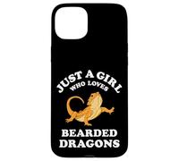 Carcasa para iPhone 15 Plus Bearded Dragon Pet Lizard Reptile Animal Gift Black
