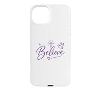 Carcasa para iPhone 15 Plus Believe Christian Faith Cross Dove Purple Inspiring Believe
