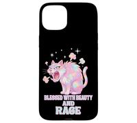 Carcasa para iPhone 15 Plus Bendecida con Belleza y Furia, Sassy Cat Kitty