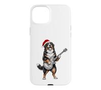 Carcasa para iPhone 15 Plus Berner Santa Hat Guitarra Eléctrica Fiesta de Navidad