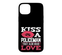 Carcasa para iPhone 15 Plus Besar a un policía Necesita Amor también Oficial de policía